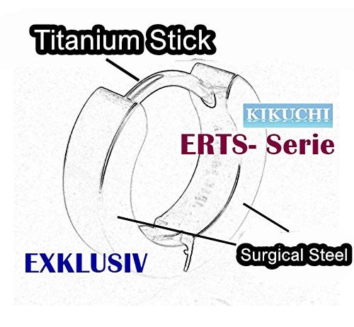 ✨Ø 13mm / 5mm Titan Stab Ohrringe Klapp Creolen Edelstahl Hoop Bogen Silber Schwarz Blau Bronze Gebürstet Matt ERTS029