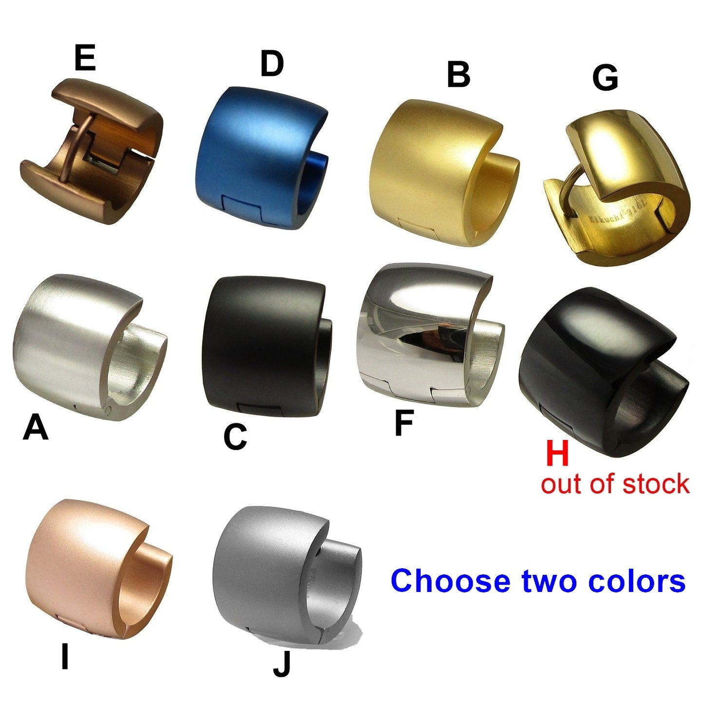 Women Men Hoop Earrings 10mm Extra Wide Earrings Titanium Stainless Steel Sandblasted ERTS015