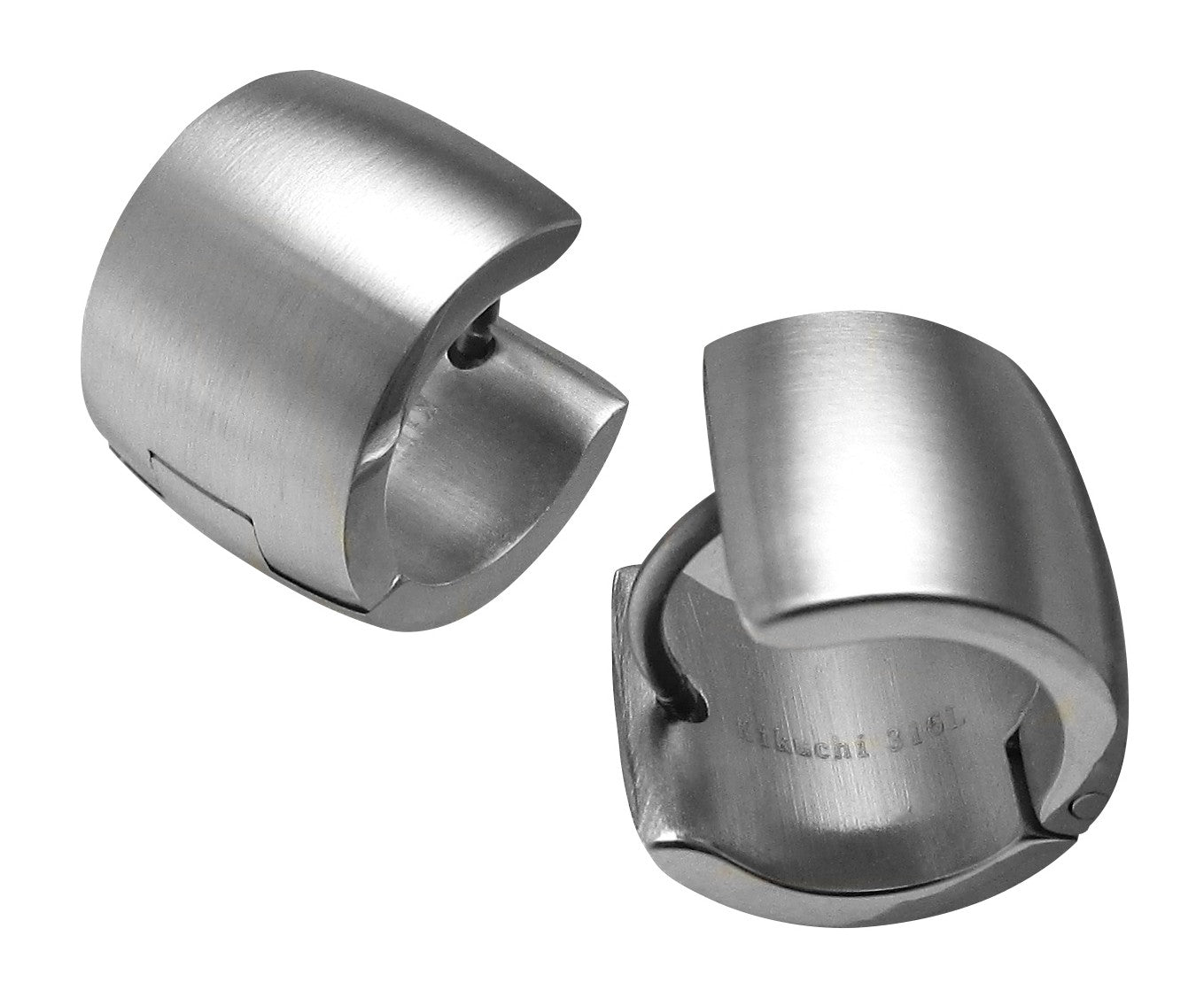 Women Men Hoop Earrings 10mm Extra Wide Earrings Titanium Stainless Steel Sandblasted ERTS015