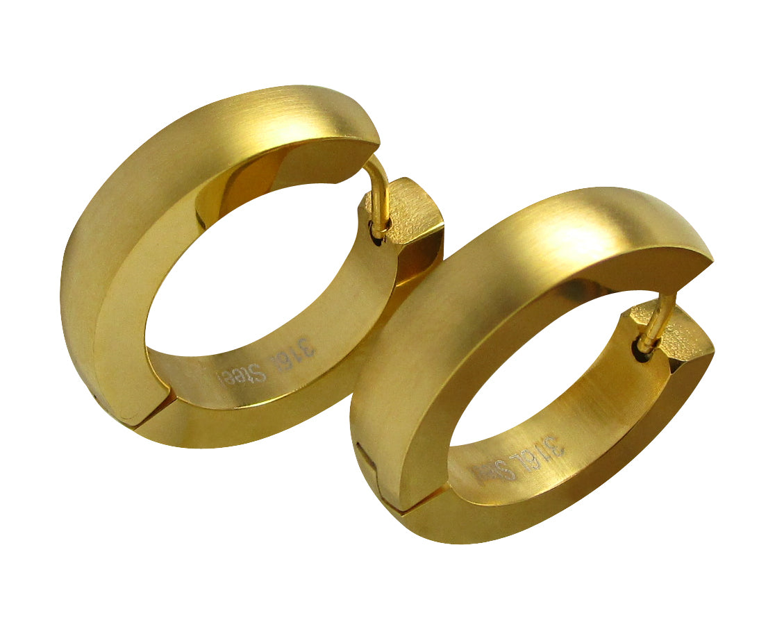 🎉 Edelstahl Ohrringe groß Ø 22 mm Creolen XL Bogen Hoop Silber Gold Schwarz Rotgold ER15101