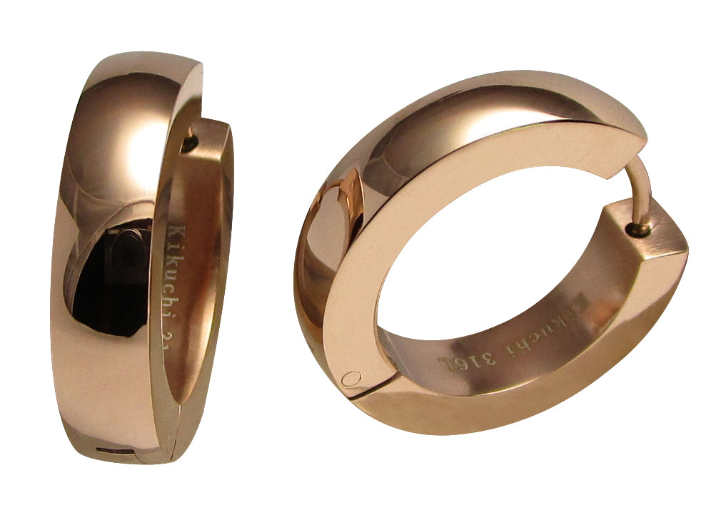 🎉 Edelstahl Ohrringe groß Ø 22 mm Creolen XL Bogen Hoop Silber Gold Schwarz Rotgold ER15101
