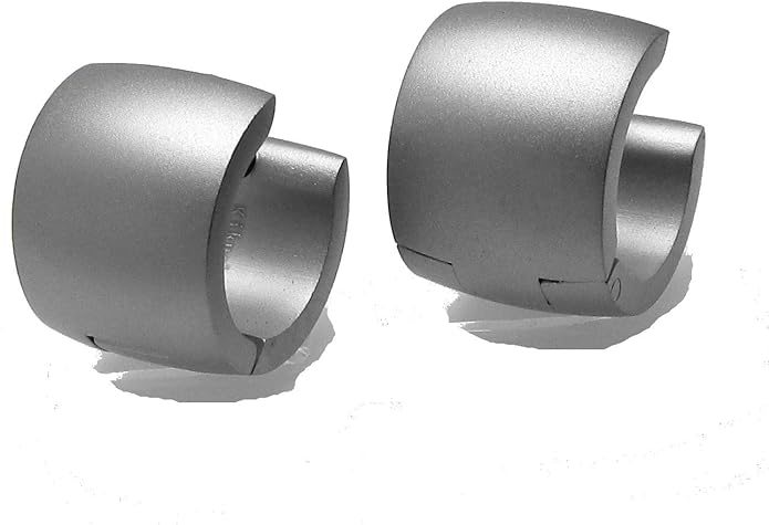 Women Men Hoop Earrings 10mm Extra Wide Earrings Titanium Stainless Steel Sandblasted ERTS015