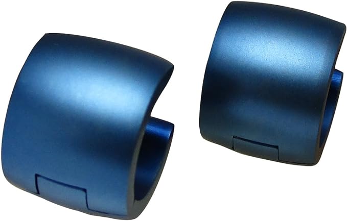 Kikuchi Damen Herren klapp Creolen 10mm Extra-Breit Ohrringe Titan- Edelstahl  Sandgestrahlt ERTS015