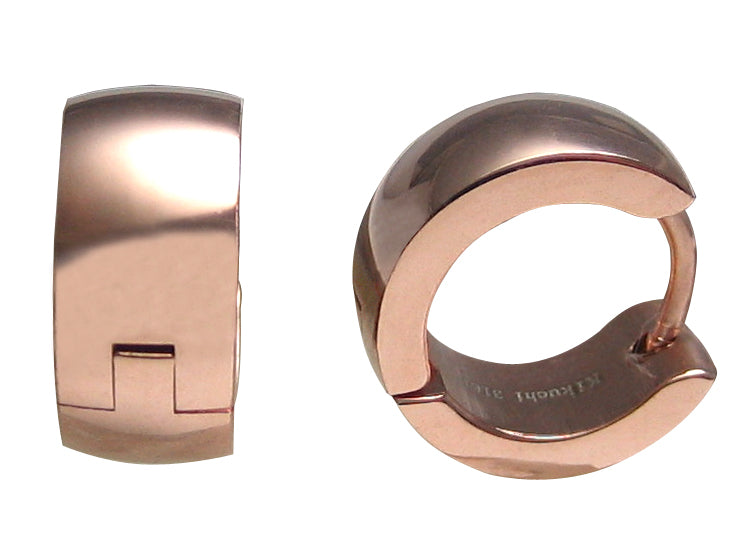 🎉 Edelstahl Ohrringe Ø 13 mm / 6 mm Bogen Creolen Schwarz Silber Rotgold Matt Glänzend