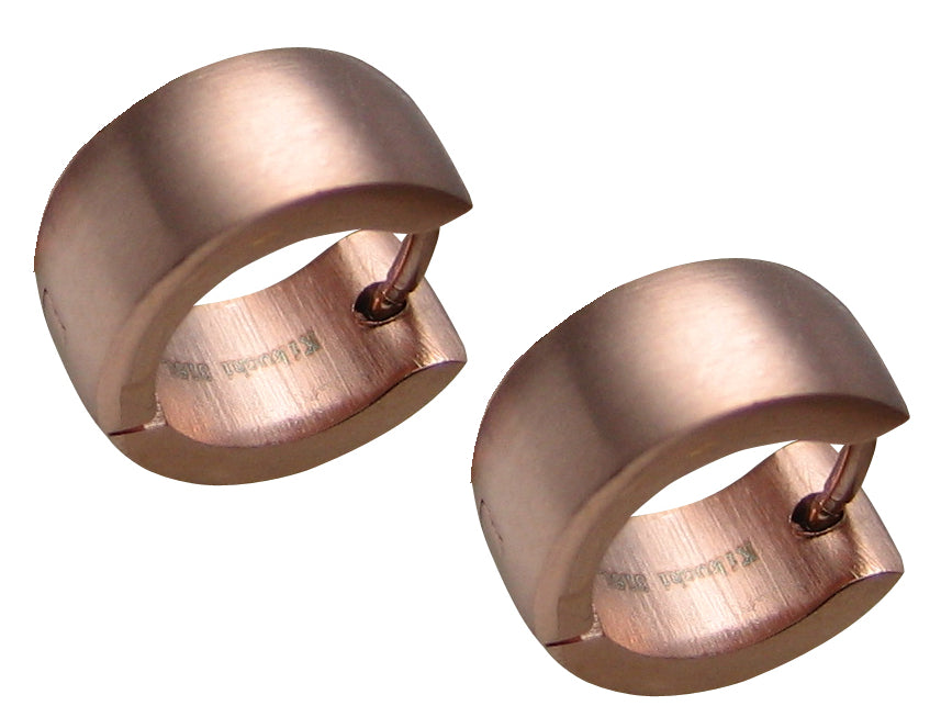 🎉 Edelstahl Ohrringe Ø 13 mm / 6 mm Bogen Creolen Schwarz Silber Rotgold Matt Glänzend