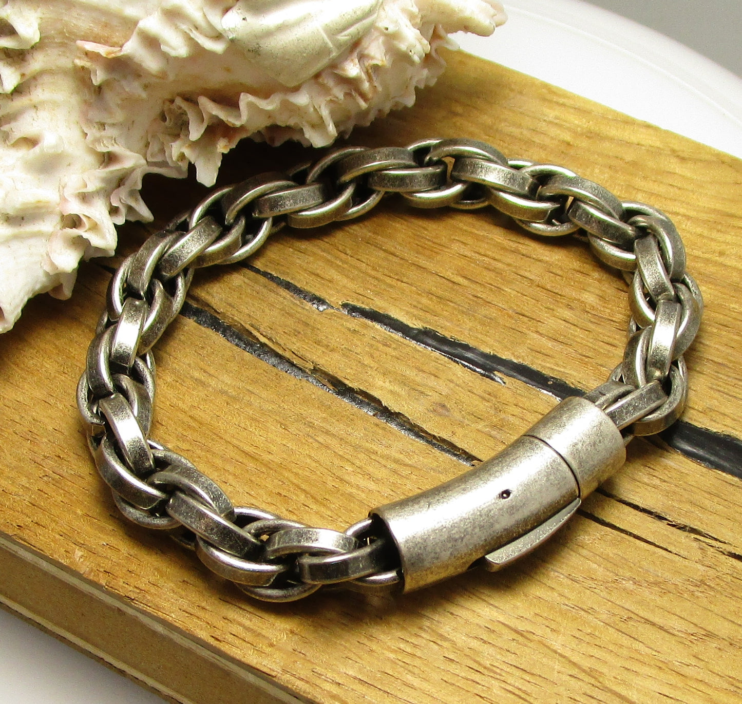 ⚜️ Männer Armband Edelstahl Armkette Herren Silber Modern Vintage Stil 20 / 21,5 / 23 cm
