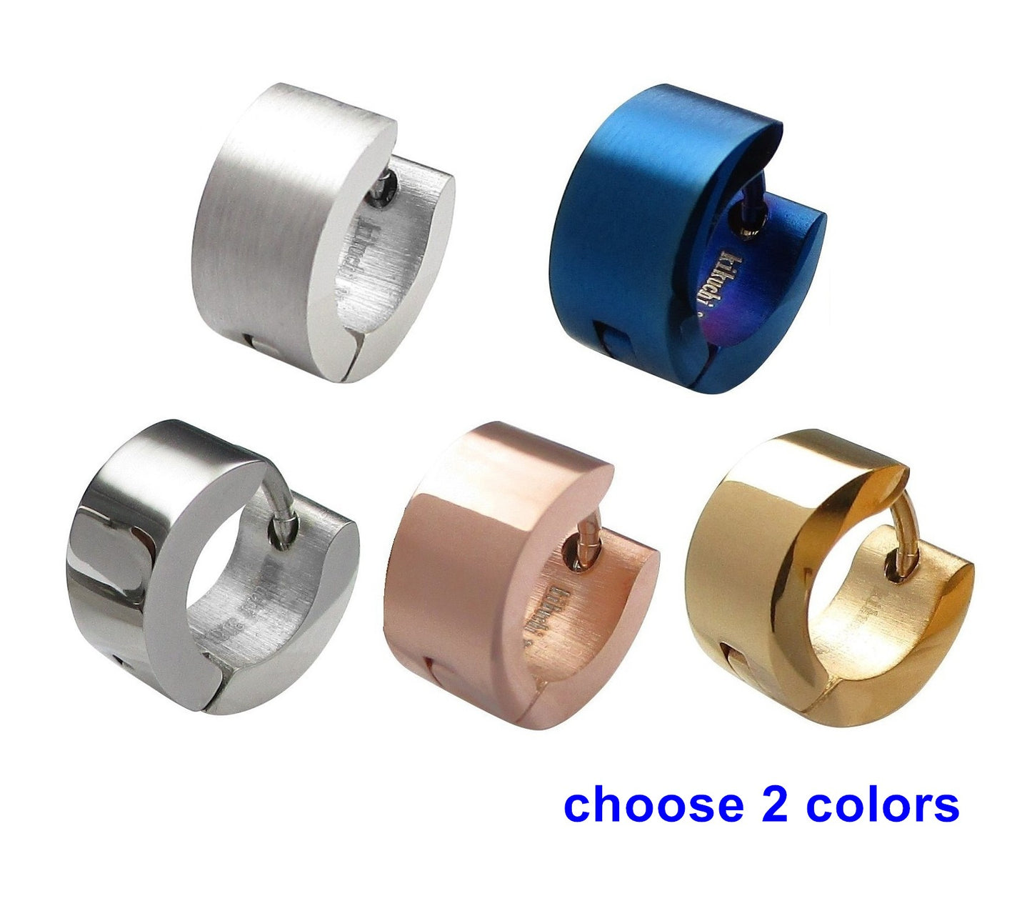 🔷 Kleine Ohrringe Ø 10 mm / 5 mm XS Helix Mini Creolen Gold Silber Rotgold Hochglänzend Blau Matt