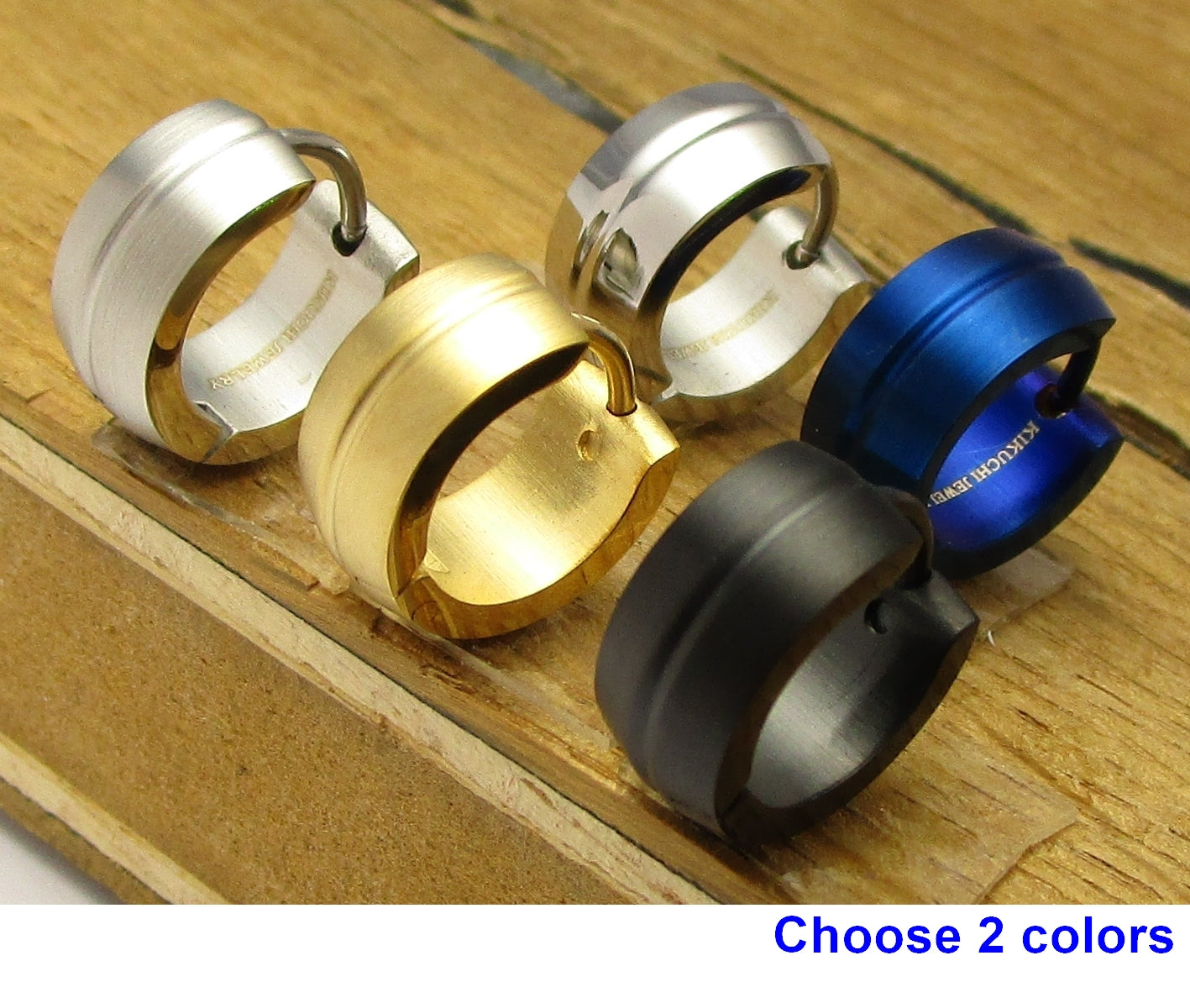 ✨ Edelstahl Ohrringe 6 mm Creolen Bogen Fräsung Ohrstecker Huggie Silber Blau Gold Schwarz Herren Damen ER15178