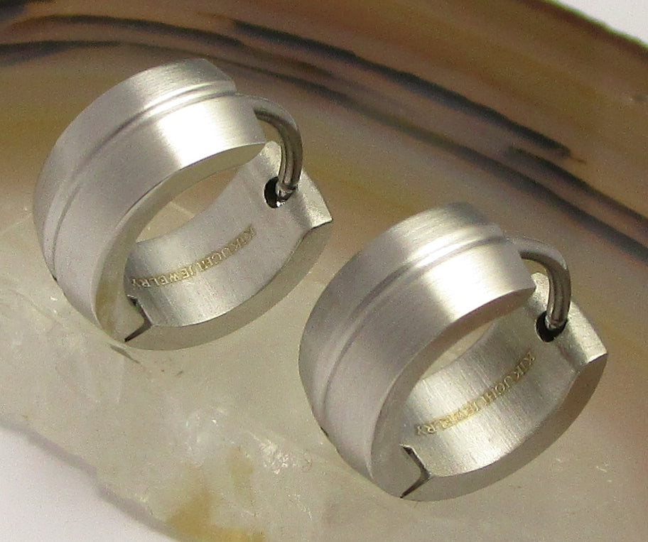 ✨ Edelstahl Ohrringe 6 mm Creolen Bogen Fräsung Ohrstecker Huggie Silber Blau Gold Schwarz Herren Damen ER15178