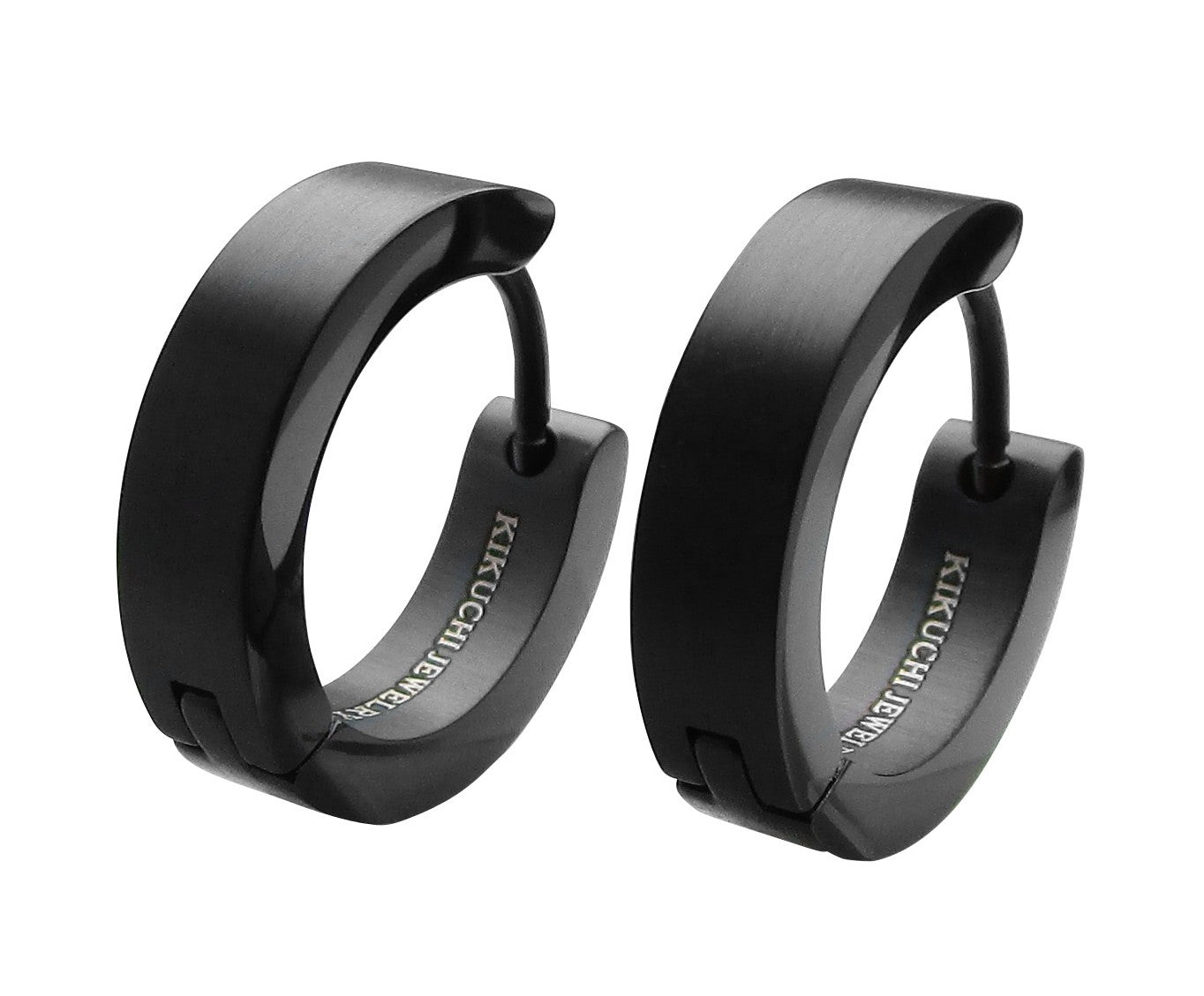 🔶 Ø 16 mm Titan Stab Ohrringe Edelstahl Creolen Ohrclicker Hoop Kantig Schwarz Silber Matt & hochglänzend ERTS009