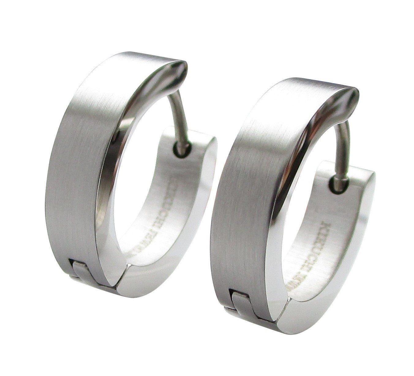 🔶 Ø 16 mm Titan Stab Ohrringe Edelstahl Creolen Ohrclicker Hoop Kantig Schwarz Silber Matt & hochglänzend ERTS009