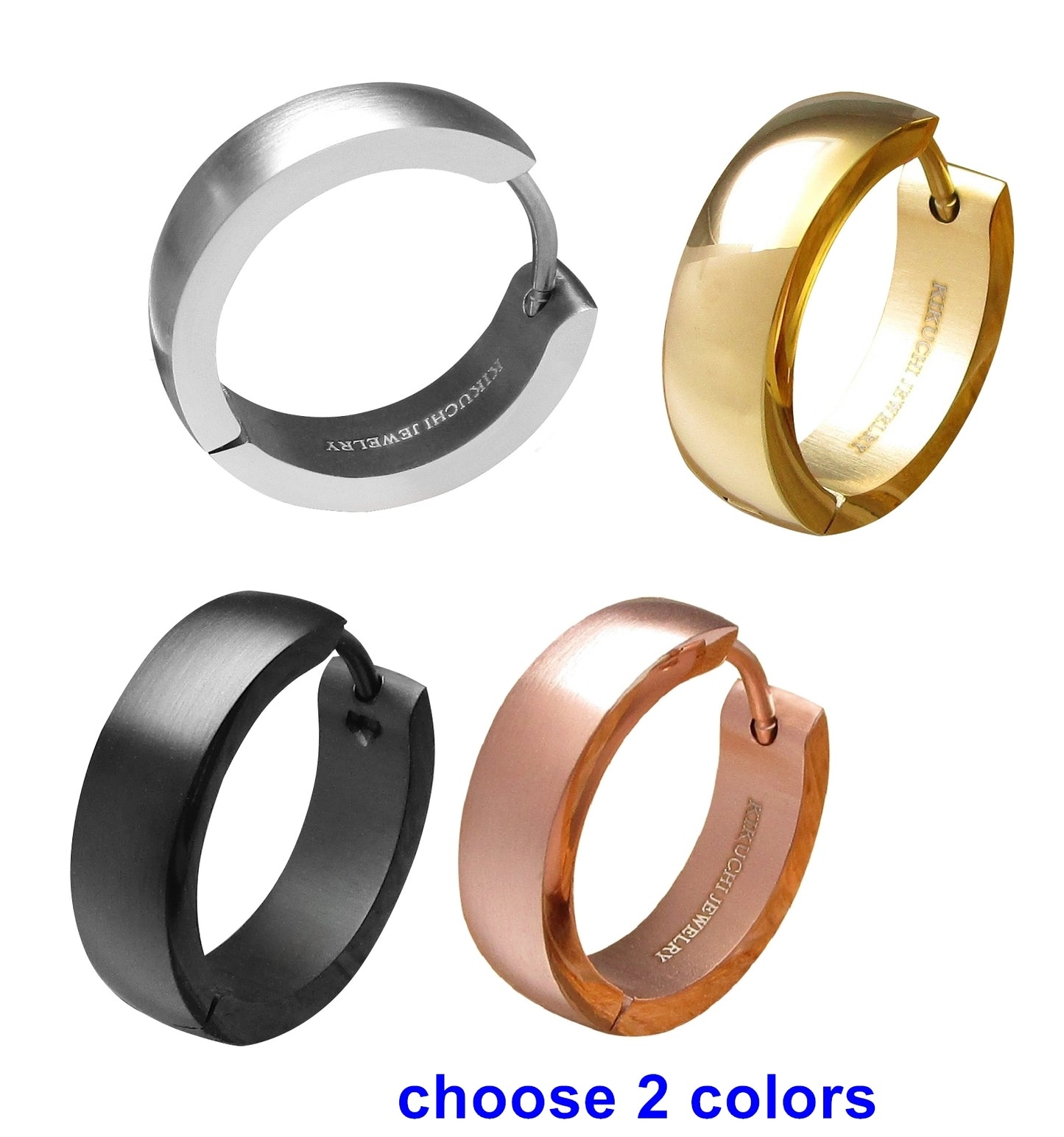 đ¶ Titan StĂ€bchen Ohrringe Edelstahl Creolen Ă 18 mm Bogen Schwarz Silber Gold Rotgold Matt GlĂ€nzendERTS017