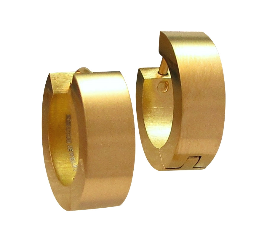 Edelstahl Ohrringe Titan Verschluss Ø 15 mm / 5 mm klapp Creolen Kantig Einsengrau und Mehr