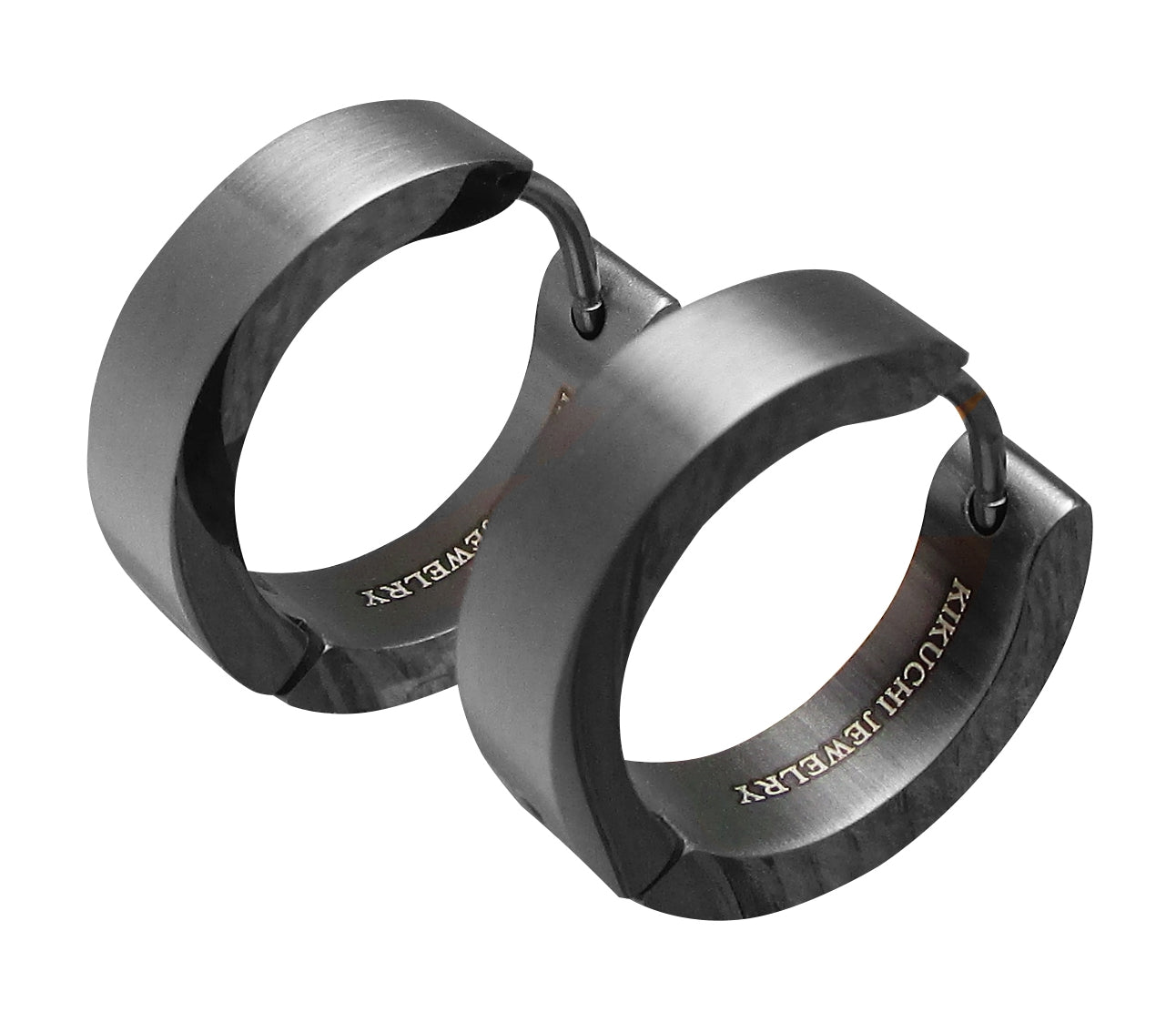 ✨Ø18mm / 5mm titanium bar earrings stainless steel hoops straight brushed & high gloss ERTS006