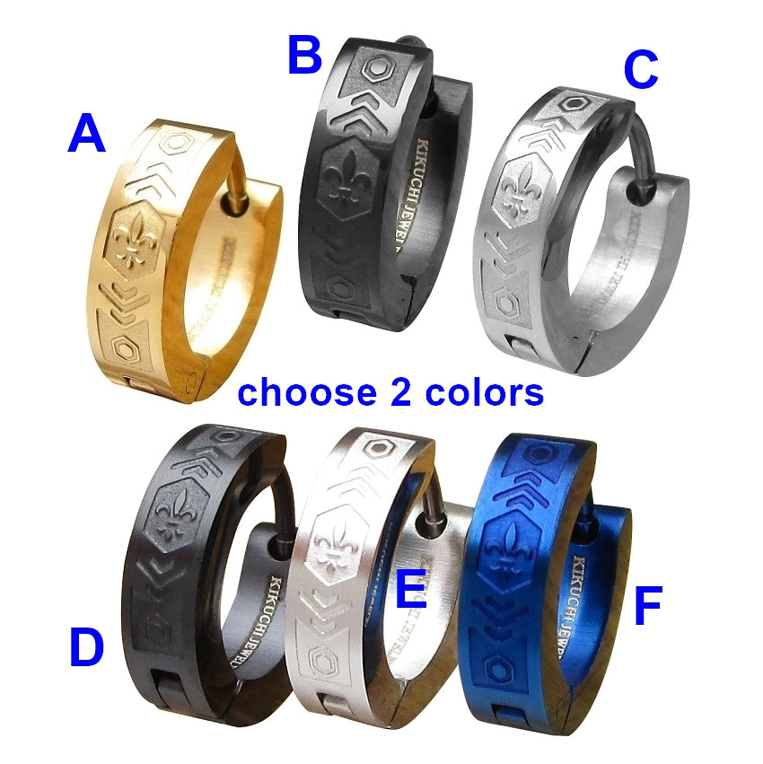 ✨Männer Ohrringe Titan Stäbchen Edelstahl Klapp Creolen Matt Glänzend "Eindrücke von Kopenhagen" ERTS036