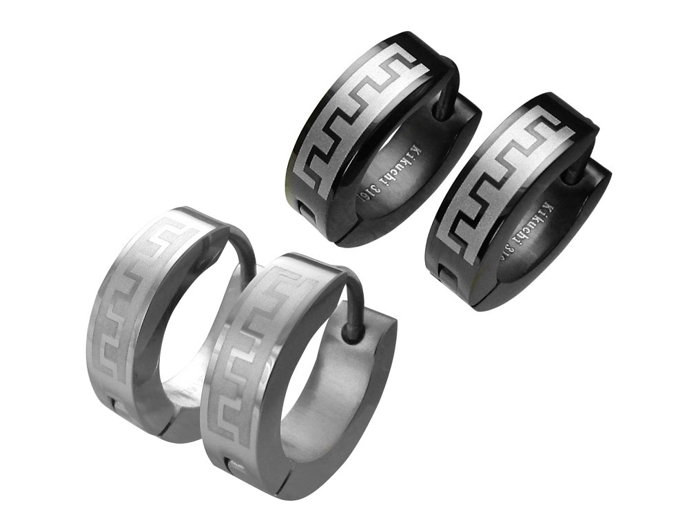 ✨ Männer Ohrringe Titan Stäbchen Edelstahl Hoop Klapp Creolen Mauer Greek ERTS002