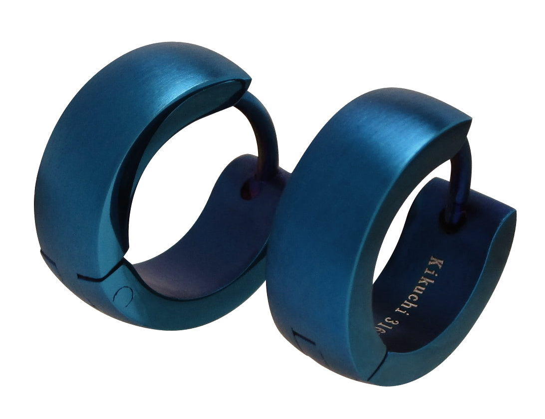 🎉 Edelstahl Ohrringe Ø 13,4 mm / 5 mm Bogen Creolen Schwarz Silber Blau Matt Gold Braun Rotgold Glänzend