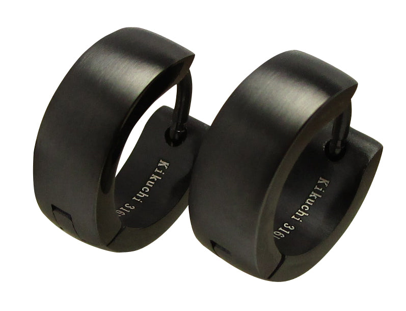 🎉 Edelstahl Ohrringe Ø 13,4 mm / 5 mm Bogen Creolen Schwarz Silber Blau Matt Gold Braun Rotgold Glänzend