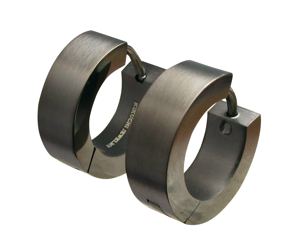 Edelstahl Ohrringe Titan Verschluss Ø 15 mm / 5 mm klapp Creolen Kantig Einsengrau und Mehr