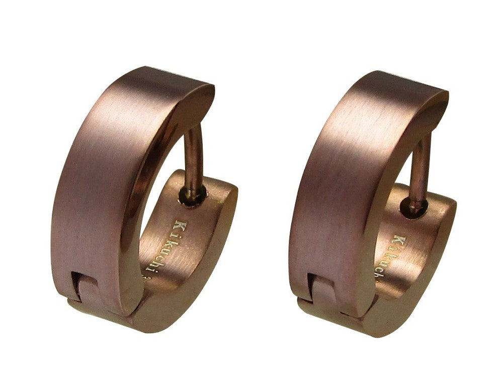 đEdelstahl Ohrringe 4mm / Ă 13,6 mm klapp Creolen Kantig Gerade GebĂŒrstet & HochglĂ€nzend 10 Farben WE15108