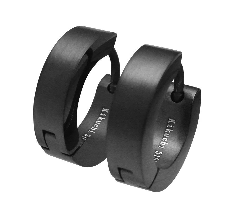 đEdelstahl Ohrringe 4mm / Ă 13,6 mm klapp Creolen Kantig Gerade GebĂŒrstet & HochglĂ€nzend 10 Farben WE15108