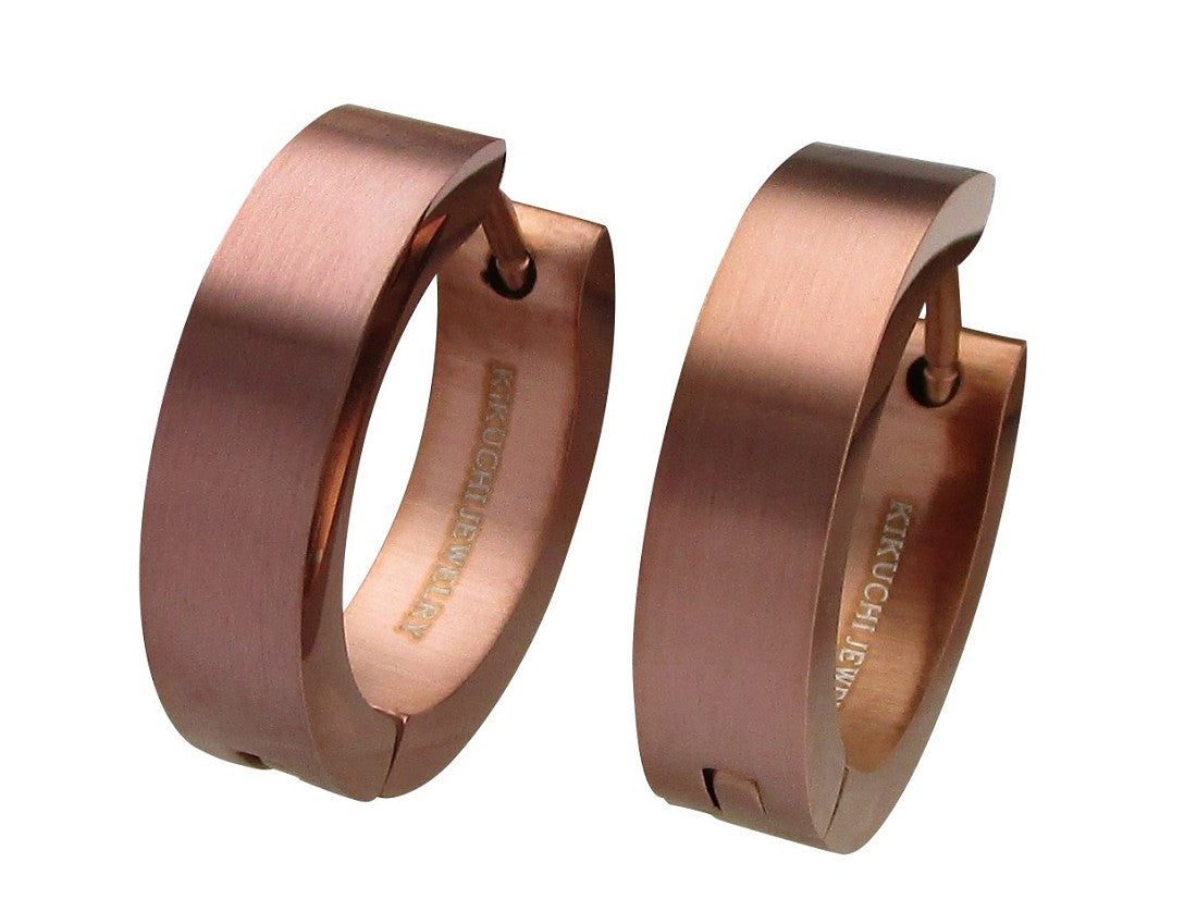 ✨Ø18mm / 5mm titanium bar earrings stainless steel hoops straight brushed & high gloss ERTS006
