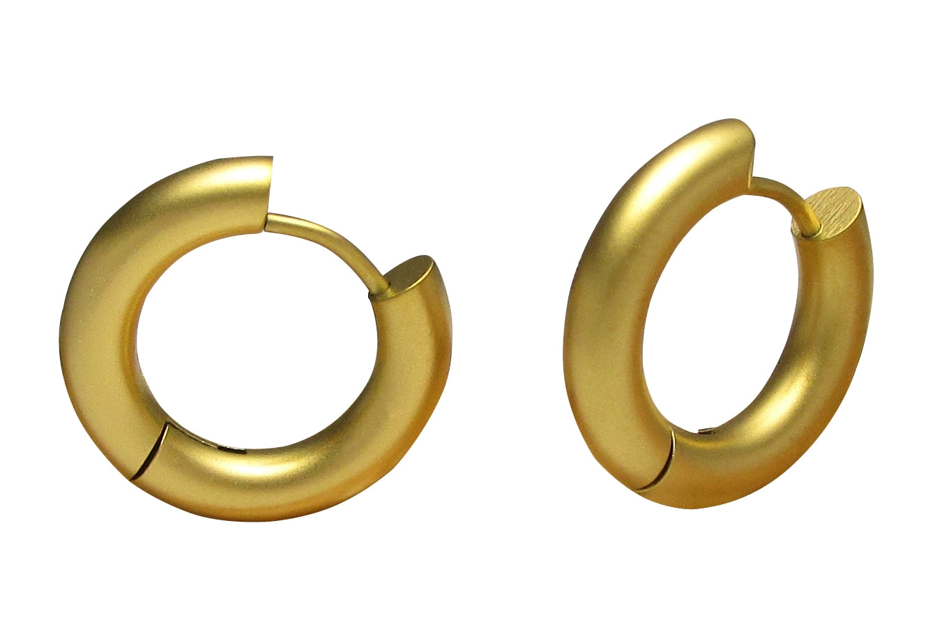 Ø 20 mm / 4 mm earrings titanium clasp matt high gloss stainless steel hoop Huggies large tube silver gold black women & men