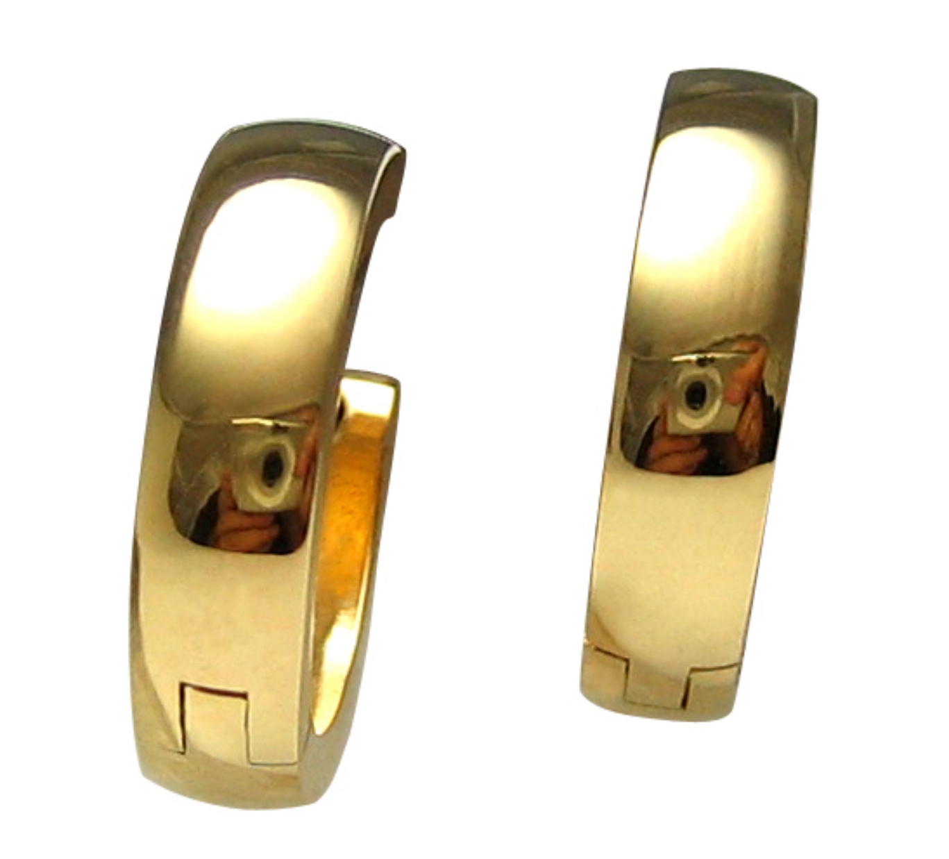 🎉 Edelstahl Ohrringe Damen Ø 16mm / 4mm Bogen Creolen Rotgold Gold Silber Poliert Hochglänzend
