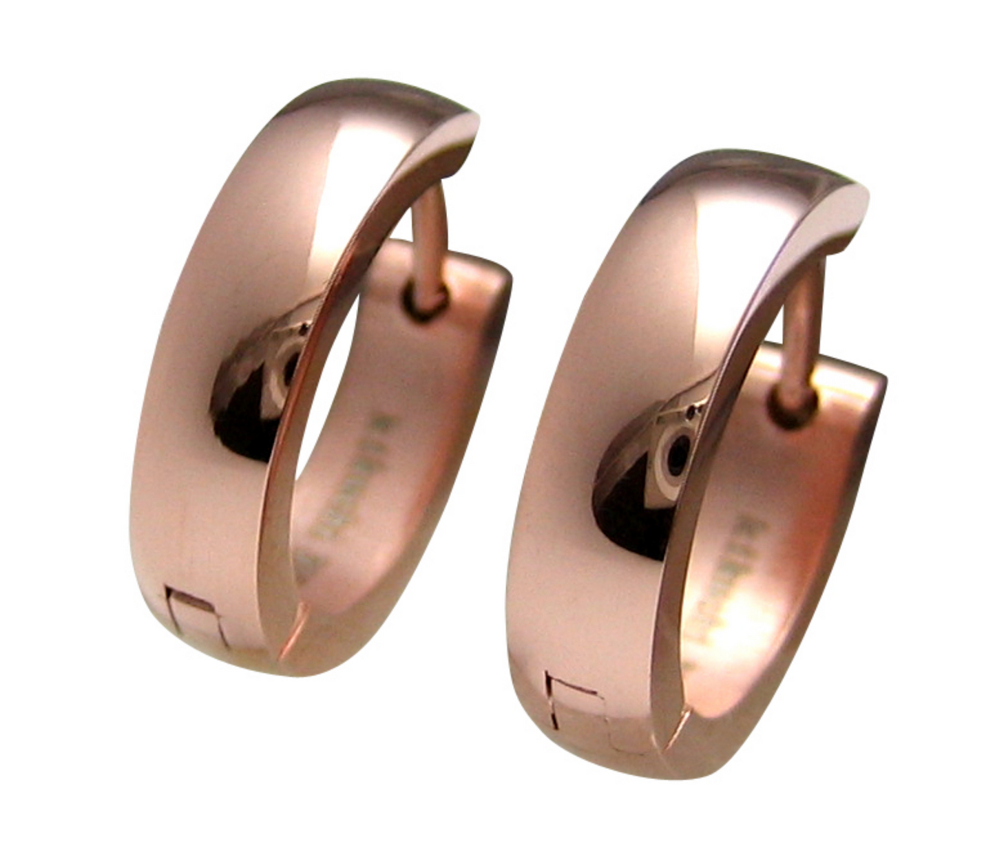 🎉 Edelstahl Ohrringe Damen Ø 16mm / 4mm Bogen Creolen Rotgold Gold Silber Poliert Hochglänzend