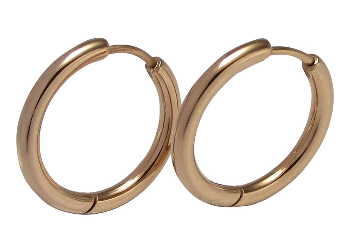 Ø 20 mm / 2,5 mm Ohrringe Titan Verschluss Edelstahl Creolen Groß Slim Tube Matt Hochglänzend Silber Gold Schwarz