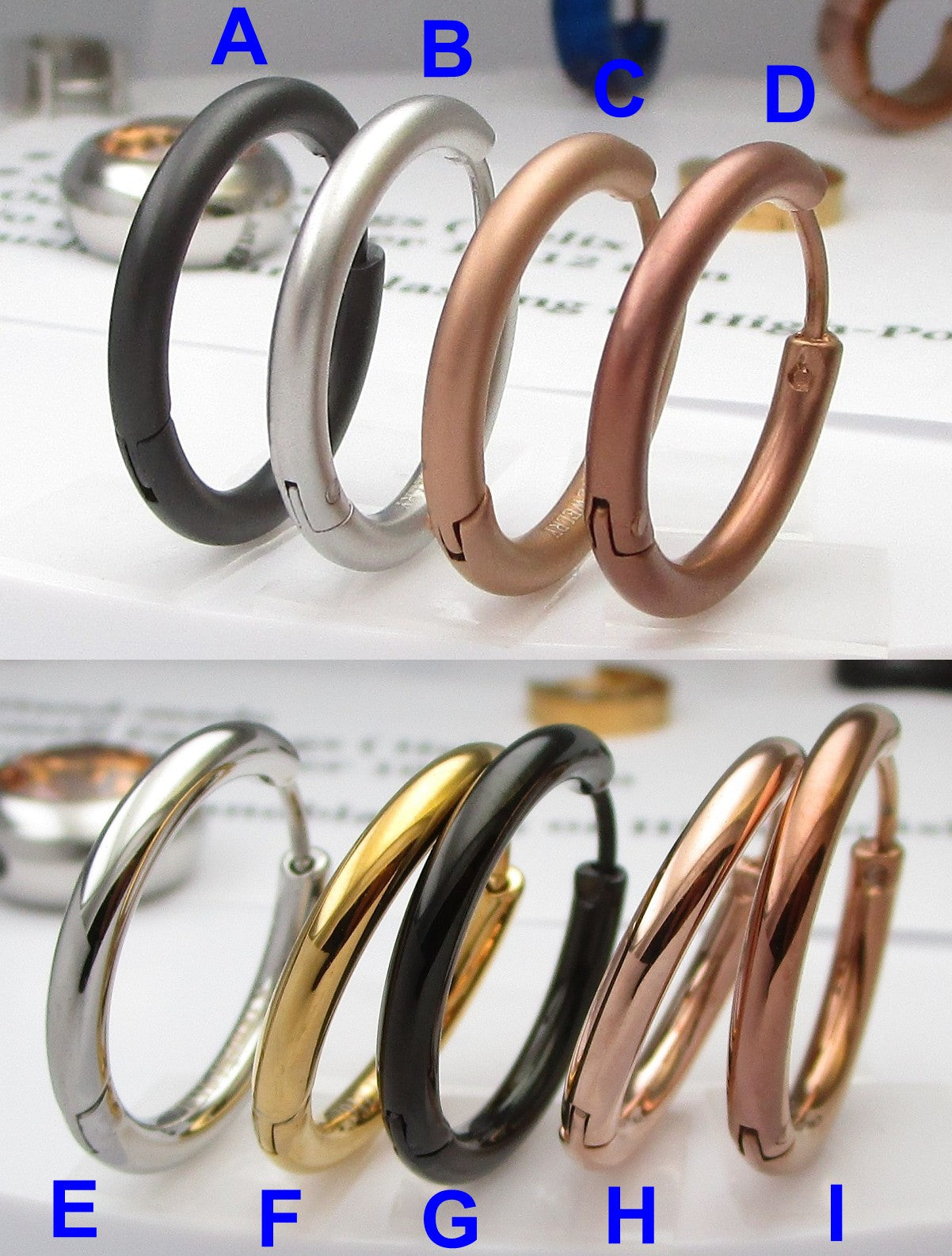 Ø 20 mm / 2,5 mm Ohrringe Titan Verschluss Edelstahl Creolen Groß Slim Tube Matt Hochglänzend Silber Gold Schwarz