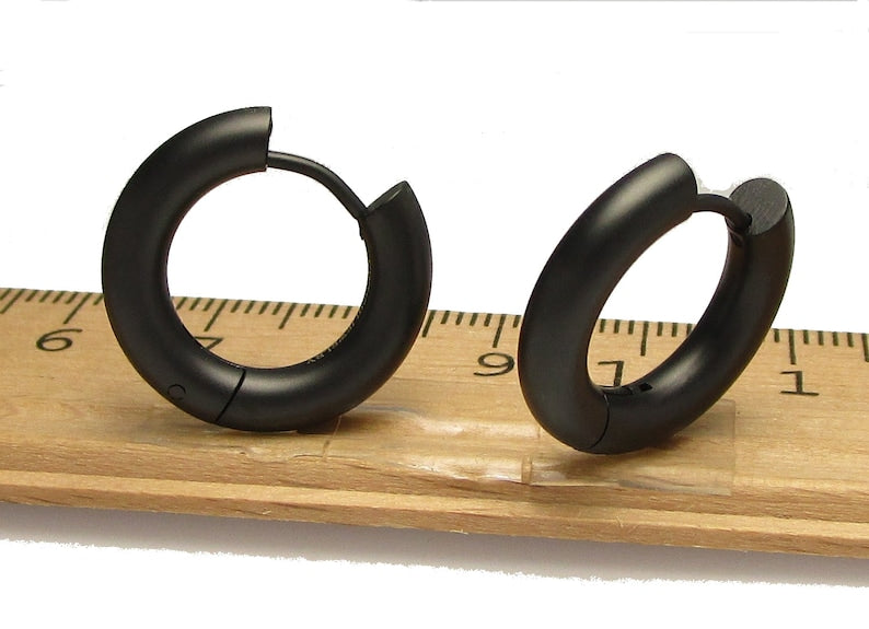 Ø 20 mm / 4 mm earrings titanium clasp matt high gloss stainless steel hoop Huggies large tube silver gold black women & men