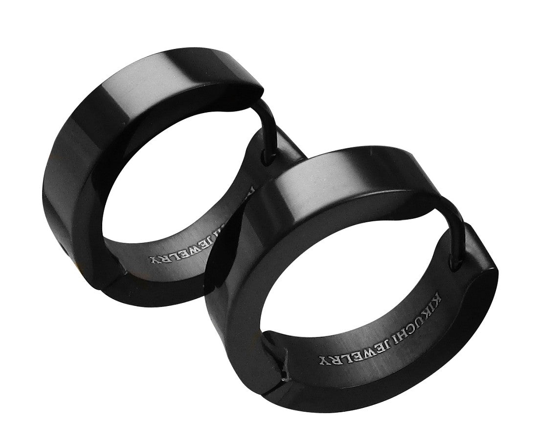 ✨Ø18mm / 5mm titanium bar earrings stainless steel hoops straight brushed & high gloss ERTS006