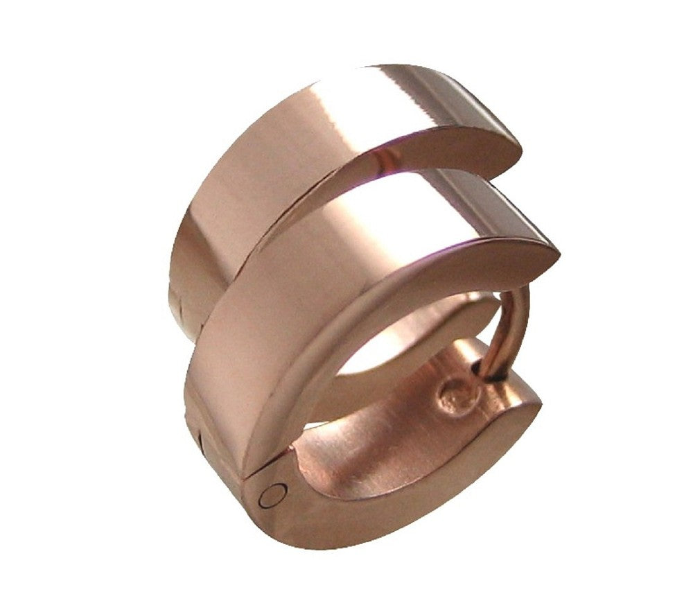 đEdelstahl Ohrringe 4mm / Ă 13,6 mm klapp Creolen Kantig Gerade GebĂŒrstet & HochglĂ€nzend 10 Farben WE15108