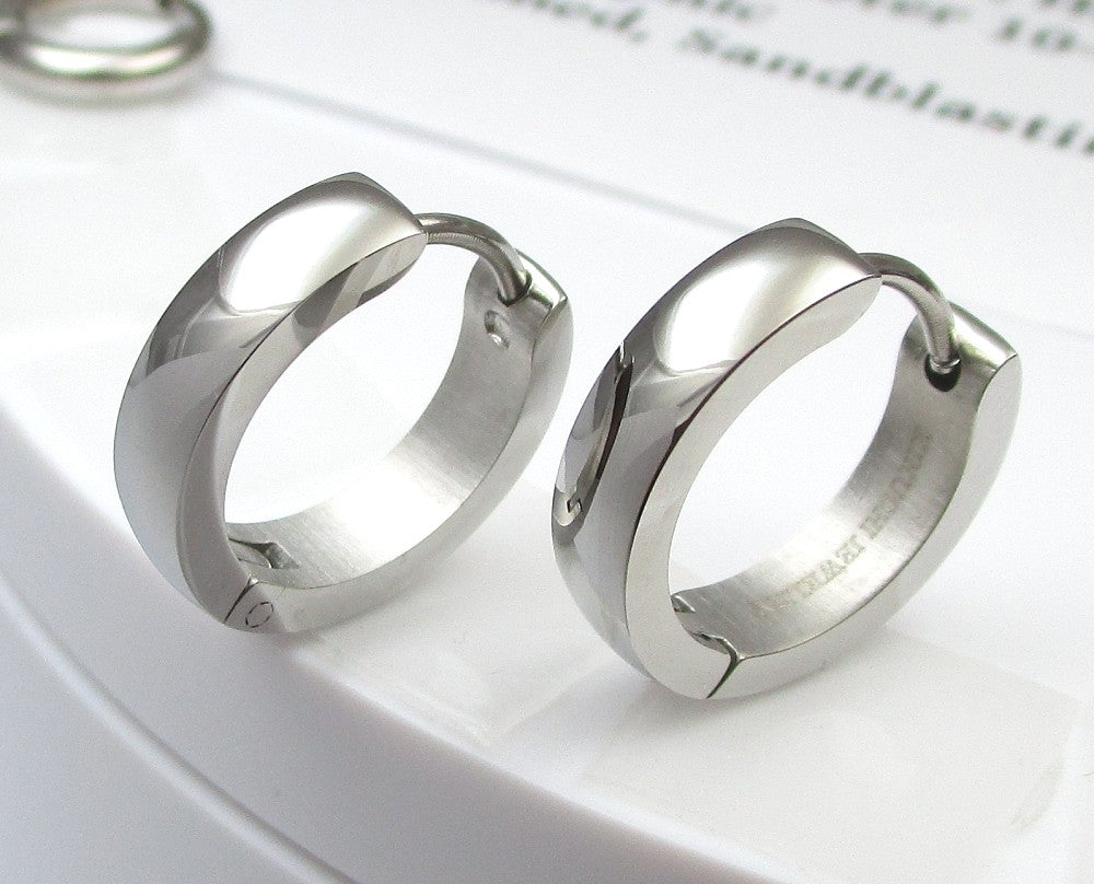 🎉 Edelstahl Ohrringe Damen Ø 16mm / 4mm Bogen Creolen Rotgold Gold Silber Poliert Hochglänzend