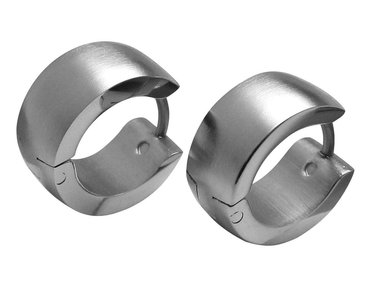 🎉 Edelstahl Ohrringe Ø 13 mm / 6 mm Bogen Creolen Schwarz Silber Rotgold Matt Glänzend