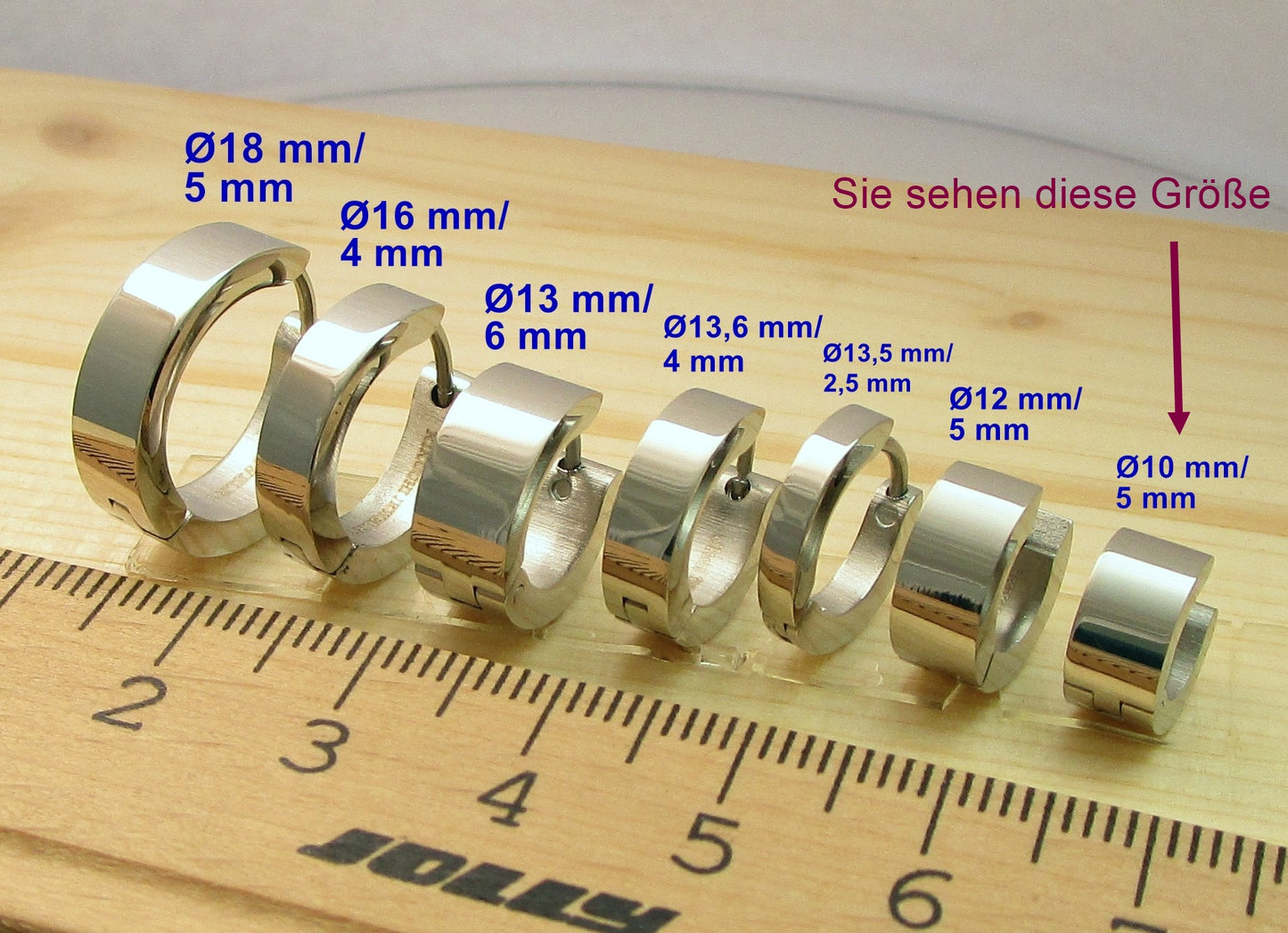 🔷 Kleine Ohrringe Ø 10 mm / 5 mm XS Helix Mini Creolen Gold Silber Rotgold Hochglänzend Blau Matt