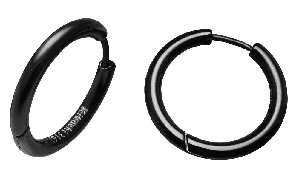 Ø 20 mm / 2,5 mm Ohrringe Titan Verschluss Edelstahl Creolen Groß Slim Tube Matt Hochglänzend Silber Gold Schwarz