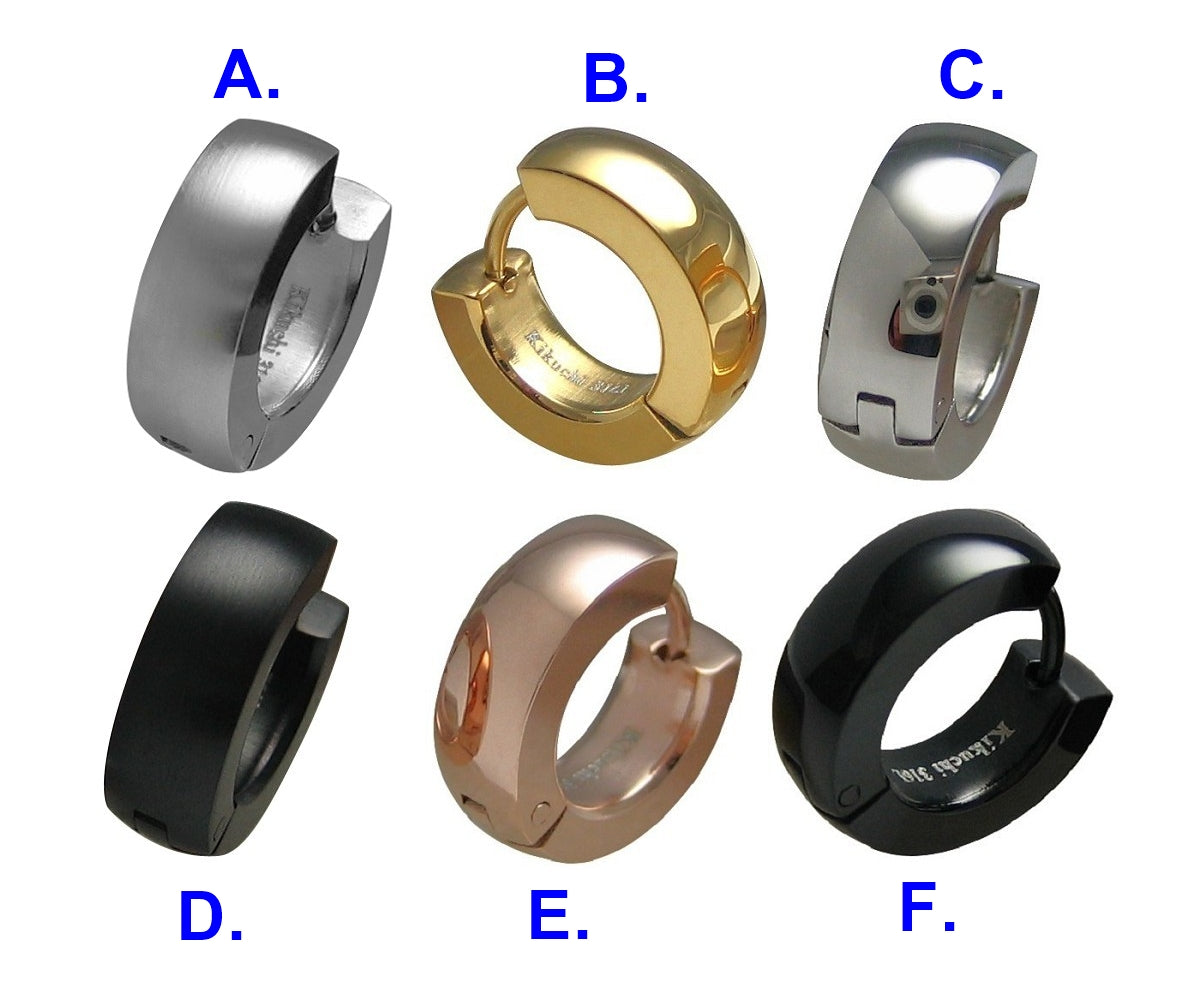 🎉 Ø 15 mm / 5 mm Stainless Steel Hoop Earrings Bar 18g Huggies Rose Gold Black Silver High-Gloss WE15102