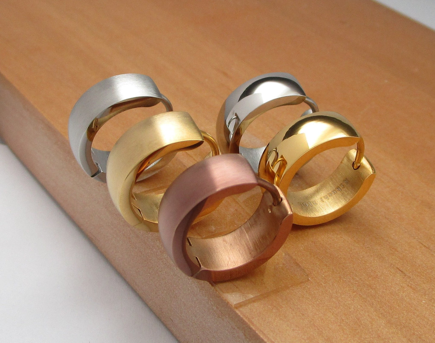 🎉 Ø 16 mm / 6 mm Edelstahl Ohrringe Bogen Creolen Silber Gold Matt Bronze Matt Hochglänzend Für Herren Damen