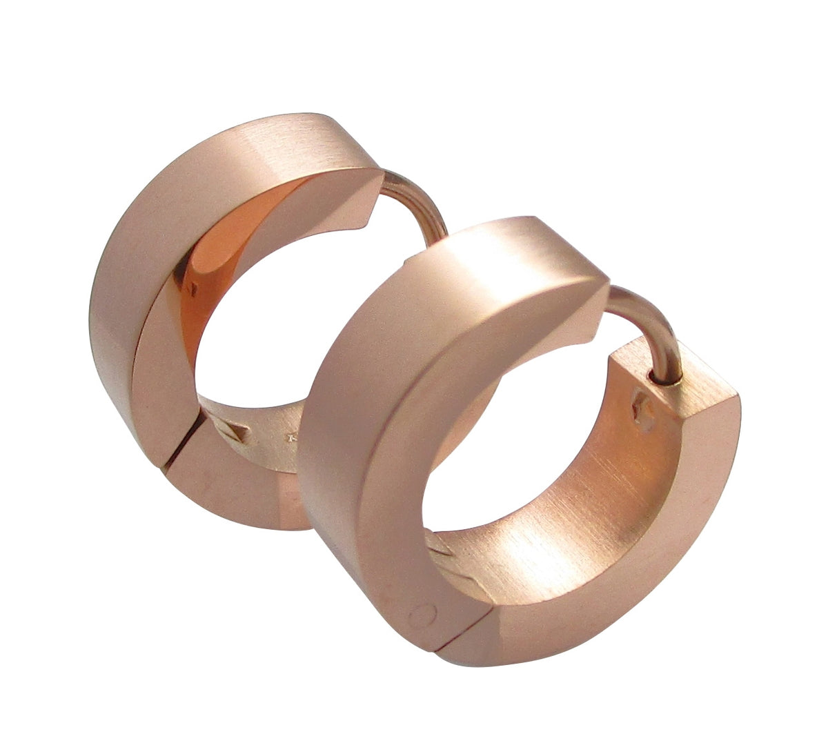 Edelstahl Ohrringe Titan Verschluss Ø 15 mm / 5 mm klapp Creolen Kantig Einsengrau und Mehr