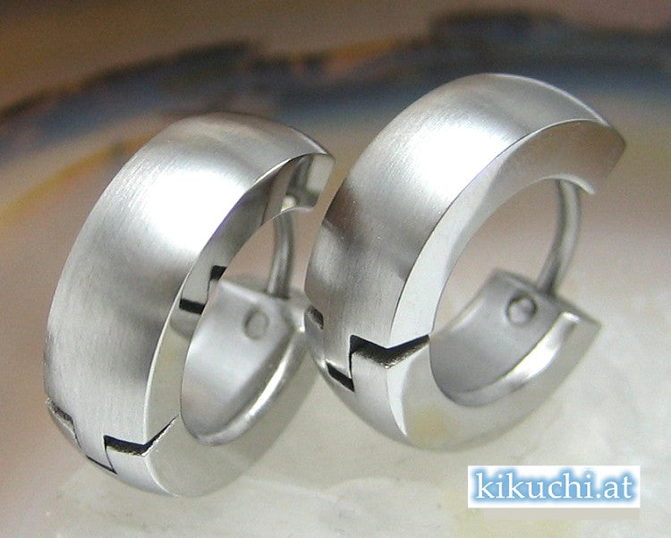 🎉 Ø 15 mm / 5 mm Stainless Steel Hoop Earrings Bar 18g Huggies Rose Gold Black Silver High-Gloss WE15102