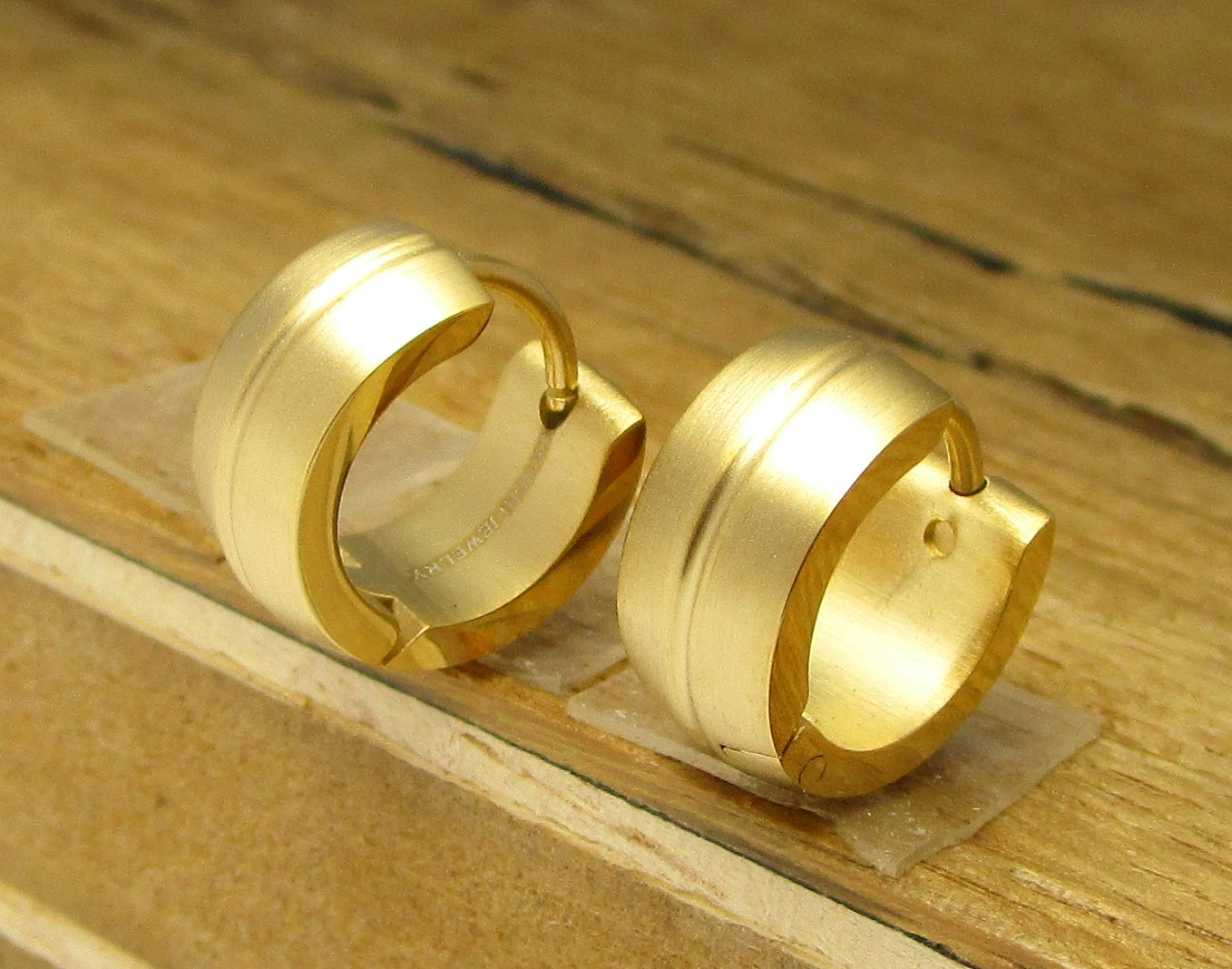 ✨ Edelstahl Ohrringe 6 mm Creolen Bogen Fräsung Ohrstecker Huggie Silber Blau Gold Schwarz Herren Damen ER15178