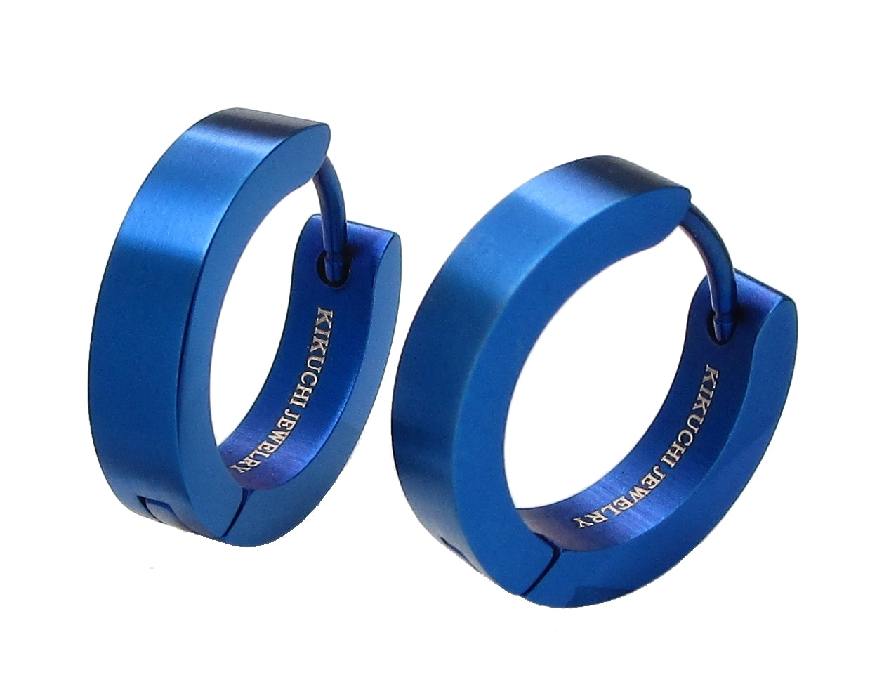 🔶 Ø 16 mm Titan Stab 18g Ohrringe Gold Blau Bronze Braun Matt Gebürstet Edelstahl Hoop Klapp Creolen Kantig Ohrclicker ERTS009