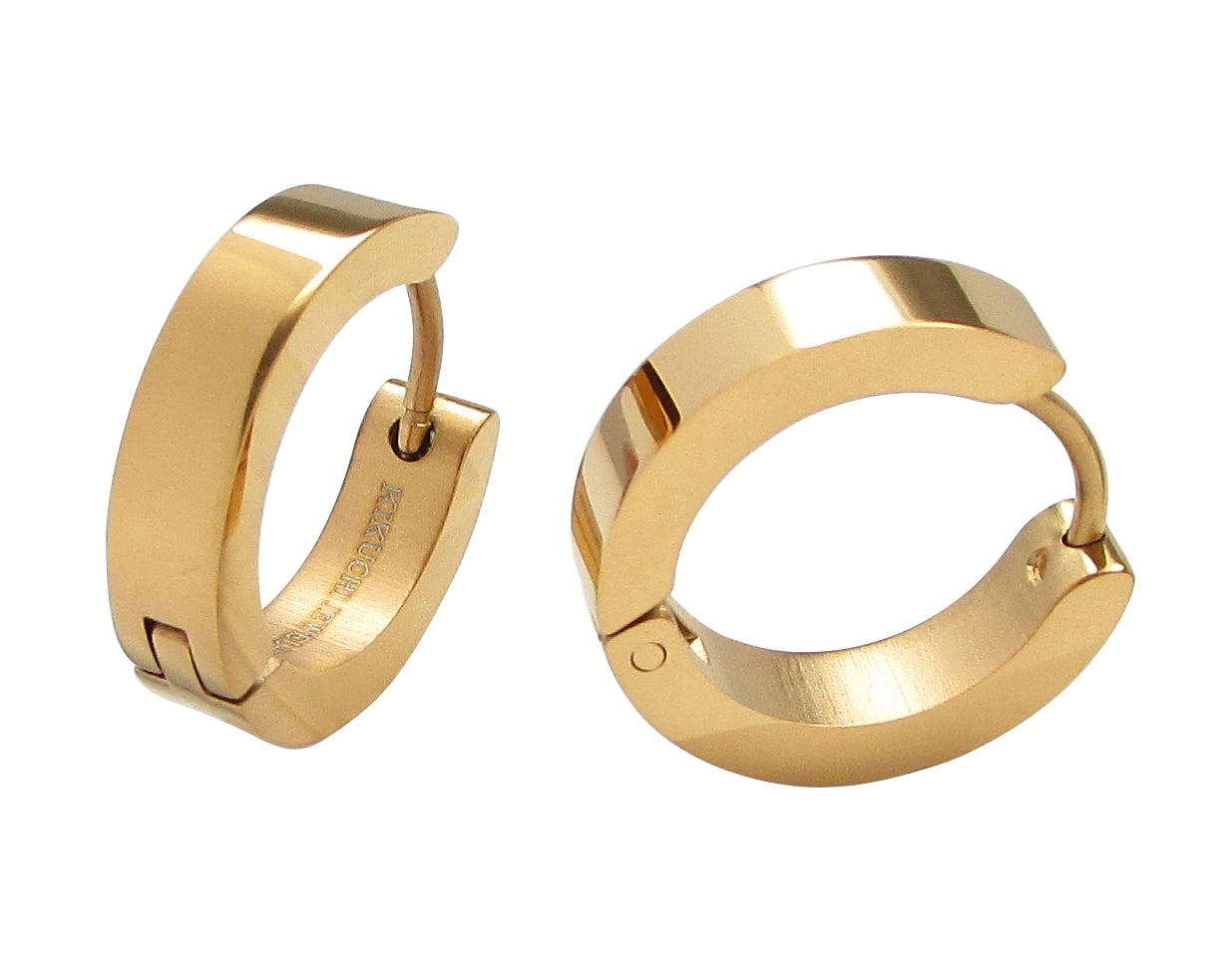 🔶 Ø 16 mm Titan Stab 18g Ohrringe Gold Blau Bronze Braun Hochglänzend Edelstahl Hoop Klapp Creolen Kantig Ohrclicker ERTS009