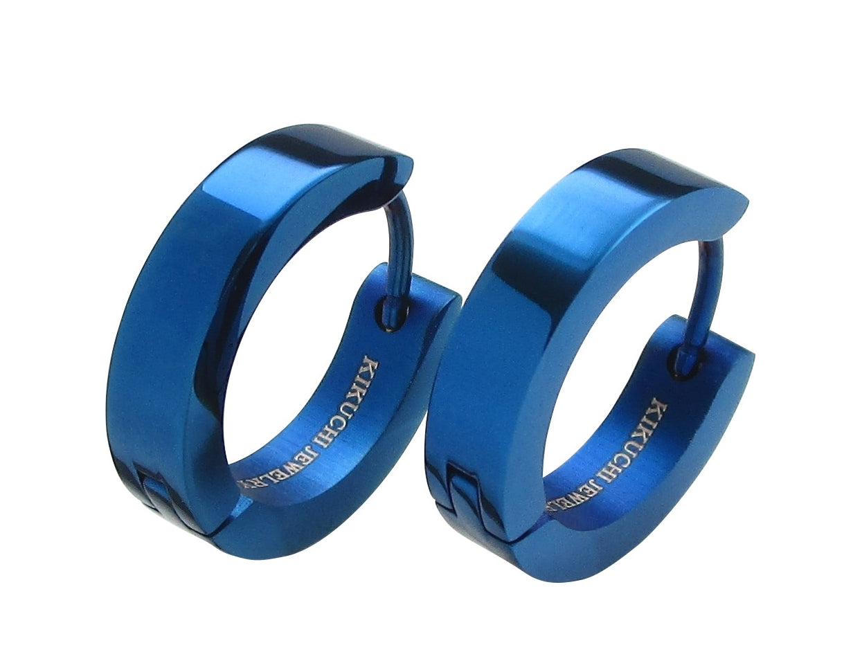 🔶 Ø 16 mm Titan Stab 18g Ohrringe Gold Blau Bronze Braun Hochglänzend Edelstahl Hoop Klapp Creolen Kantig Ohrclicker ERTS009