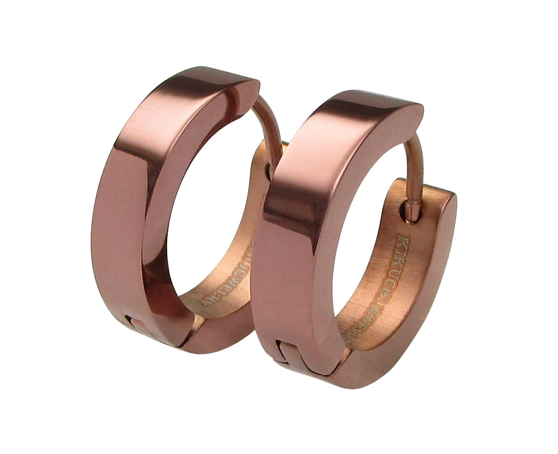 🔶 Ø 16 mm Titan Stab 18g Ohrringe Gold Blau Bronze Braun Hochglänzend Edelstahl Hoop Klapp Creolen Kantig Ohrclicker ERTS009