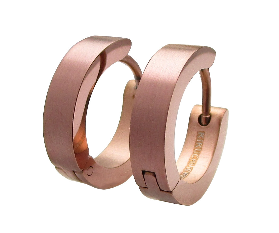 🔶 Ø 16 mm Titan Stab 18g Ohrringe Gold Blau Bronze Braun Matt Gebürstet Edelstahl Hoop Klapp Creolen Kantig Ohrclicker ERTS009