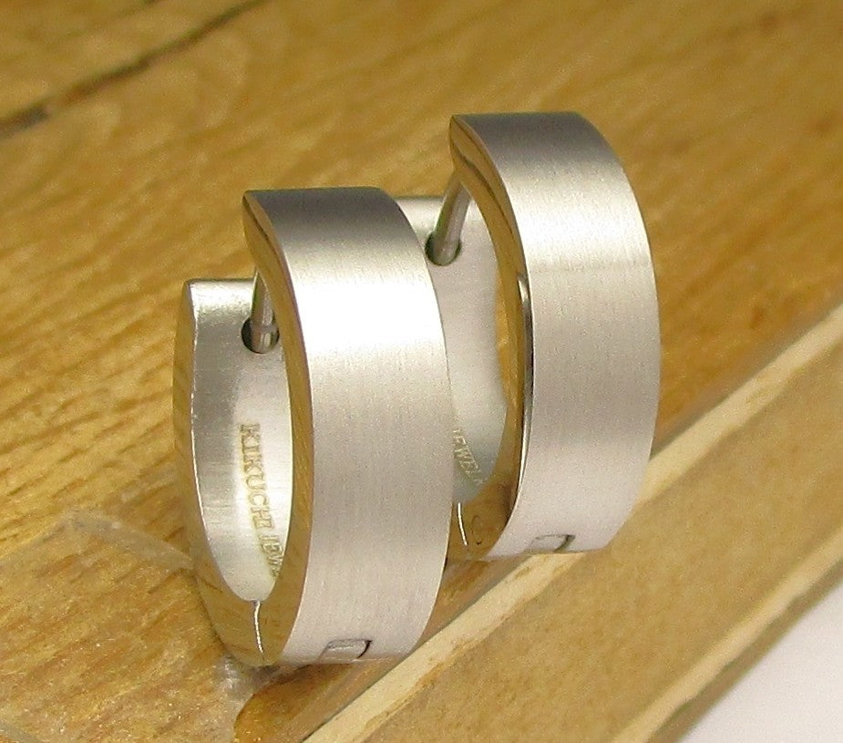 5mm / Ø 16mm Herren Ohrringe Titan Stab + Gerade Kantig Edelstahl Hoop Männer Klapp Creolen ERTS026