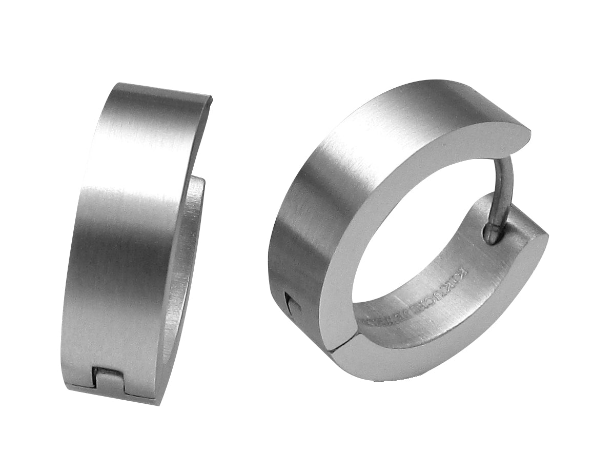 5mm / Ø 16mm Herren Ohrringe Titan Stab + Gerade Kantig Edelstahl Hoop Männer Klapp Creolen ERTS026